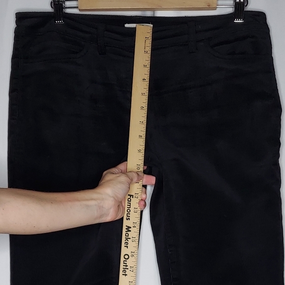Eileen Fisher Corduroy Pants Women 10 Black Straight Slim Pocket Button Zip Jean - Picture 4 of 7